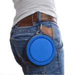 Bol Silicon Pliabil pentru Apa Animale de Companie Caini si Pisici, Tip Castron Portabil, 0.45L, Ropet, Albastru - imagine 3