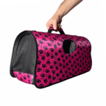 Geanta de transport animale Happy, fermoare metalice, plasa ventilatie, usoara, Poliester, 37 x 20 x 24 cm, Roz, Ropet - imagine 2