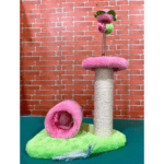 Ansamblu de joaca pentru pisici cu funie sisal pe stalp, pentru ascutit gheare, albinuta si floare cu clopotel, 27cm, Ropet - imagine 2
