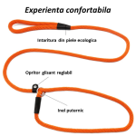 Lesa cordelina pentru caini, cu opritor, anti-tragere 8mm x 1.7m, Maro, Ropet - imagine 6