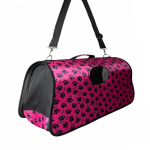 Geanta de transport animale Happy, fermoare metalice, plasa ventilatie, usoara, Poliester, 37 x 20 x 24 cm, Roz, Ropet