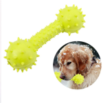 Jucarie pentru caine, gantera cauciuc dintat cu clopotel, 14cm, Verde, Ropet - imagine 2