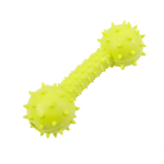 Jucarie pentru caine, gantera cauciuc dintat cu clopotel, 14cm, Verde, Ropet