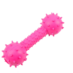 Jucarie pentru caine, gantera cauciuc dintat cu clopotel, 14cm, Roz, Ropet