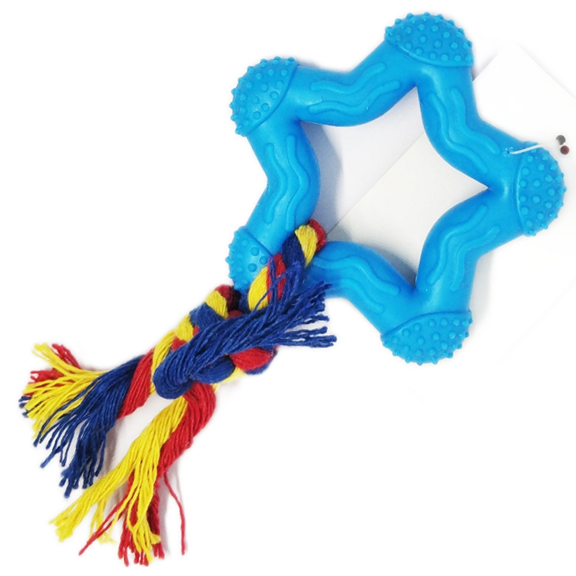 Jucarie pentru caine Jucarie pentru caine, inima cauciuc pentru curatarea dintilor, 7cm, Albastru, Ropet - imagine 1
