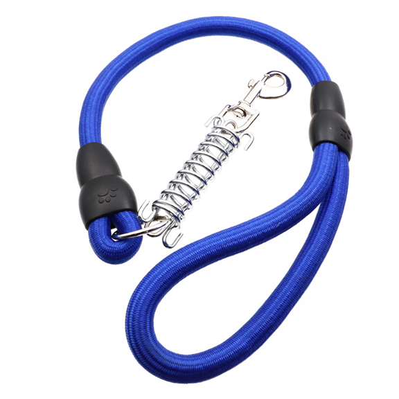 Lesa cu amortizor pentru caine de talie mare Lesa cu amortizor pentru caine de talie mare, diametru 20mm, 100cm, Albastru, Ropet - imagine 1