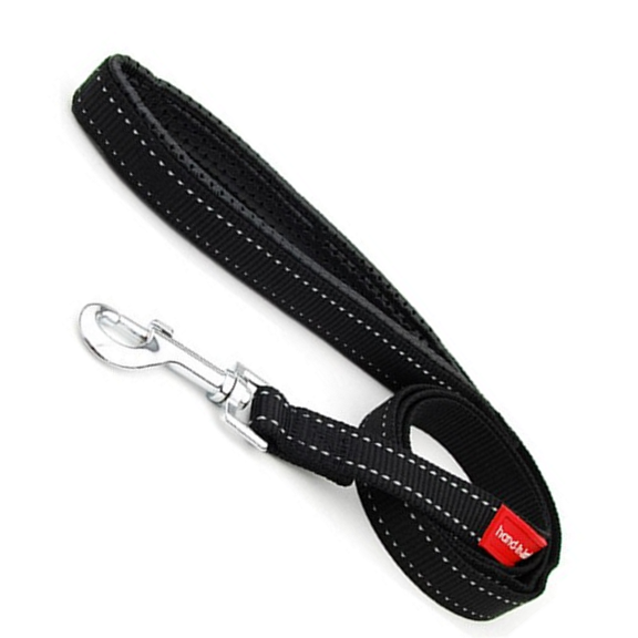 Lesa pentru caini Lesa pentru caini, cu maner captusit, 25mm x 1.2m, max.60kg, Negru, Ropet - imagine 1