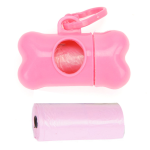 Set 2 role x 15 saci menajeri pentru fecale si dispenser cu agatatoare in forma de os, pentru caini si pisici, Roz, Ropet - imagine 2
