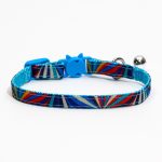 Zgarda ajustabila cu catarama pisica, pentru pisici, cu clopotel, 26cm, Albastru, Ropet - imagine 2