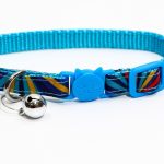 Zgarda ajustabila cu catarama pisica, pentru pisici, cu clopotel, 26cm, Albastru, Ropet - imagine 3