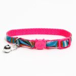 Zgarda ajustabila cu catarama pisica, pentru pisici, cu clopotel, 26cm, Roz, Ropet