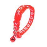 Zgarda ajustabila cu clopotel pentru caini si pisici, 18-32cm/1cm, Rosu, Ropet - imagine 2