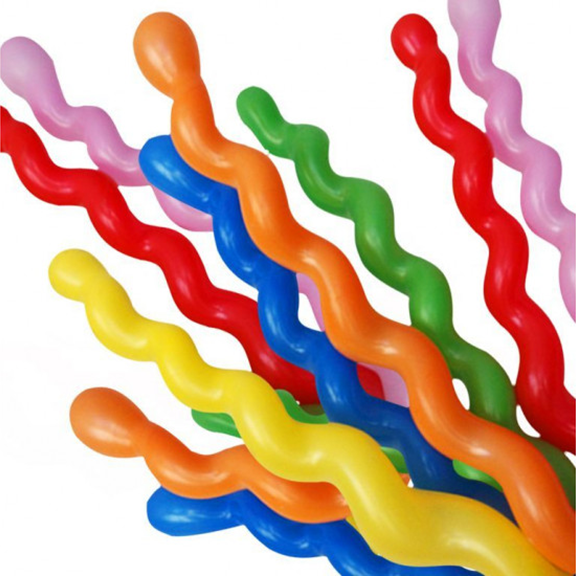 Set 10 baloane latex Set 10 Baloane Latex Spirala Colorate, 100 cm, Ropet - imagine 1