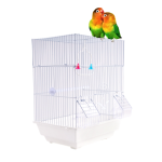 Colivie Patrata 39 x 30 x 23 cm, pentru pasari exotice, Alb, Ropet - imagine 4