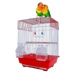 Colivie Patrata 39 x 30 x 23 cm, pentru pasari exotice, Rosu, Ropet - imagine 4
