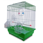 Colivie Patrata 39 x 30 x 23 cm, pentru pasari exotice, Verde, Ropet