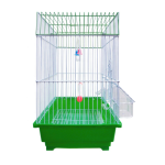 Colivie Patrata 39 x 30 x 23 cm, pentru pasari exotice, Verde, Ropet - imagine 3