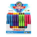 Set 60 Pixuri Vinson Albastre Cu Buton, Corp Colorat, 0.7 mm