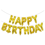Balon Folie Happy Birthday, Auriu, 43 cm, Ropet - imagine 2