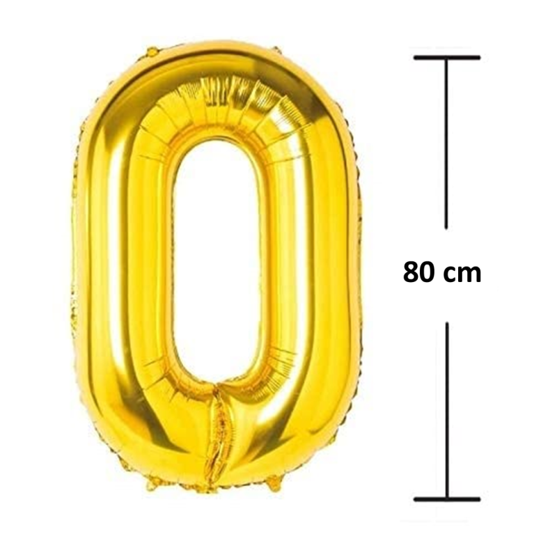 Balon Folie Cifra 0, Auriu, 80 cm, Ropet - imagine 2