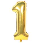 Balon Folie Cifra 1, Auriu, 100 cm, Ropet