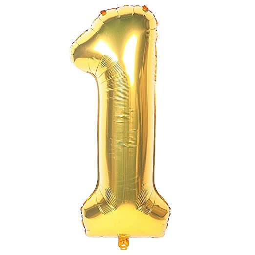 Balon aniversare folie Ropet Balon Folie Cifra 1, Auriu, 100 cm, Ropet - imagine 1