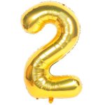 Balon Folie Cifra 2, Auriu, 80 cm, Ropet
