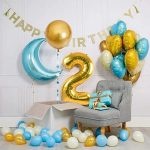 Balon Folie Cifra 2, Auriu, 100 cm, Ropet - imagine 5