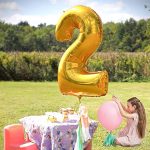 Balon Folie Cifra 2, Auriu, 100 cm, Ropet - imagine 6