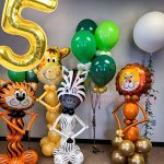 Balon Folie Cifra 5, Auriu, 80 cm, Ropet - imagine 3