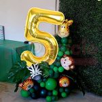 Balon Folie Cifra 5, Auriu, 80 cm, Ropet - imagine 4