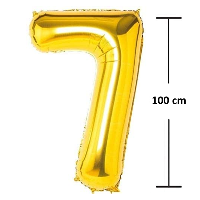 Balon Folie Cifra 7, Auriu, 100 cm, Ropet - imagine 2