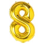Balon Folie Cifra 8, Auriu, 80 cm, Ropet