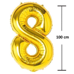 Balon Folie Cifra 8, Auriu, 100 cm, Ropet - imagine 2