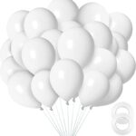 Set 10 Baloane Latex Alb, 30 cm, Ropet