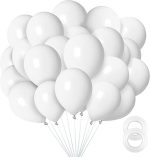 Set 10 Baloane Latex Alb, 30 cm, Ropet