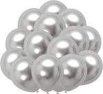 Set 10 Baloane Latex Argintiu, 30 cm, Ropet