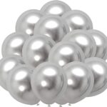 Set 10 Baloane Latex Argintiu, 30 cm, Ropet