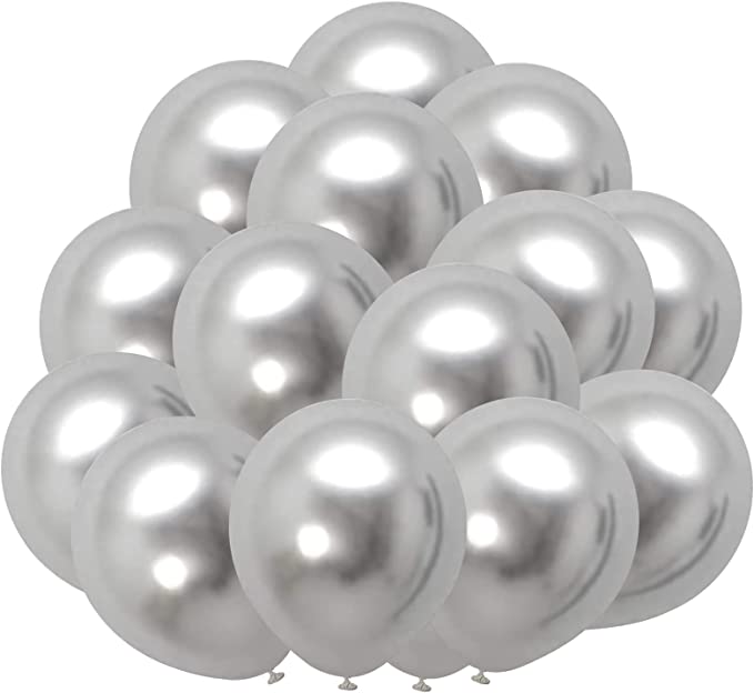 Set 10 baloane latex Set 10 Baloane Latex Argintiu, 30 cm, Ropet - imagine 1