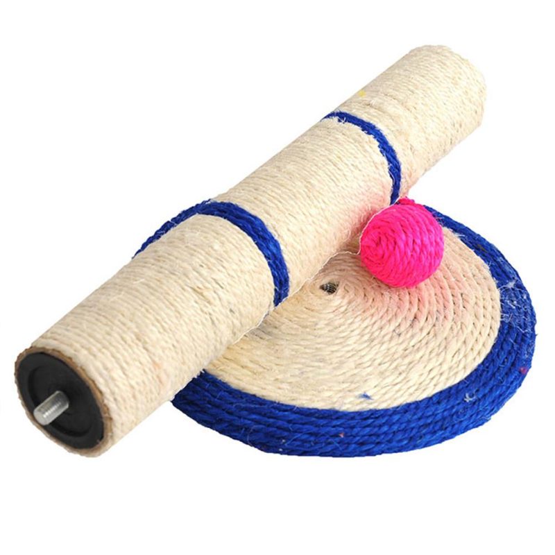 Ansamblu de joaca pentru pisici sisal, cu bila sisal, 40cm, Albastru, Ropet - imagine 4