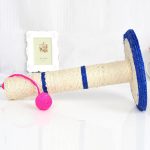 Ansamblu de joaca pentru pisici sisal, cu bila sisal, 40cm, Albastru, Ropet - imagine 2