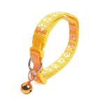Zgarda ajustabila cu clopotel pentru caini si pisici, 18-32cm/1cm, Galben, Ropet - imagine 2