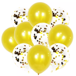 Set 10 Baloane Cu Confetti, Auriu, 30 cm, Ropet