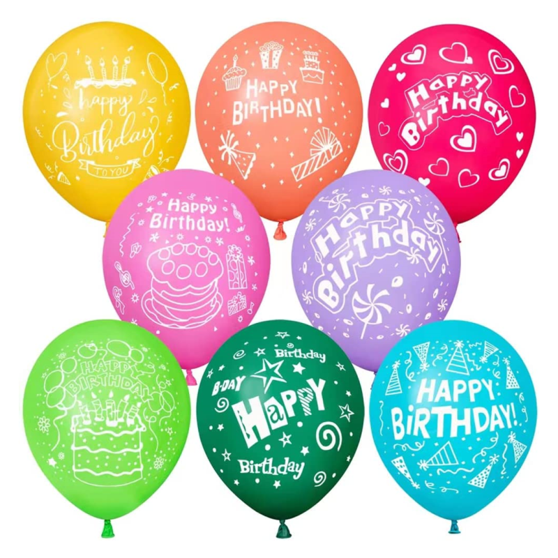 Set 10 Baloane Latex Happy Birthday, 30 cm, Ropet - imagine 5
