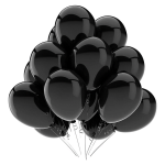 Set 10 Baloane Latex Negru, 30 cm, Ropet