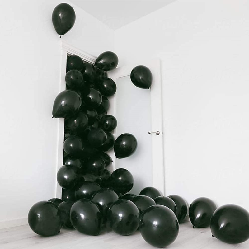 Set 10 Baloane Latex Negru, 30 cm, Ropet - imagine 3
