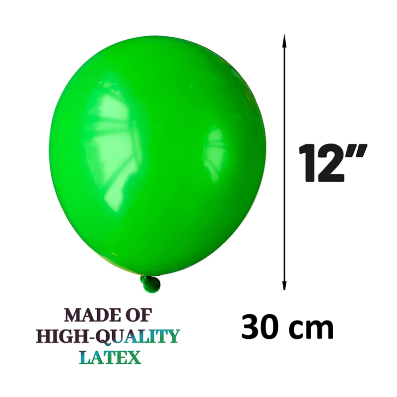 Set 10 Baloane Latex Verde, 30 cm, Ropet - imagine 2