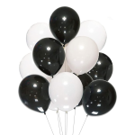 Set 10 Baloane Latex Alb si Negru, 30 cm, Ropet