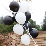 Set 10 Baloane Latex Alb si Negru, 30 cm, Ropet - imagine 2