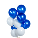 Set 10 Baloane Latex Albastru si Alb, 30 cm, Ropet